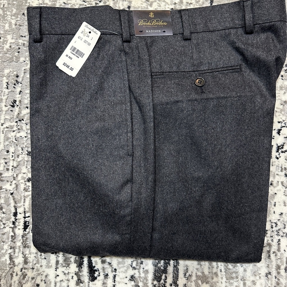 Brooks Brothers 1818 Madison Flat Front Wool Dress Pants NWT
